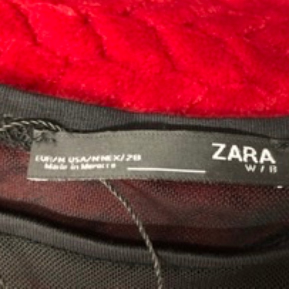 ZARA Semi Sheer Bodysuit w Fathers, M, NWT - Picture 3 of 6